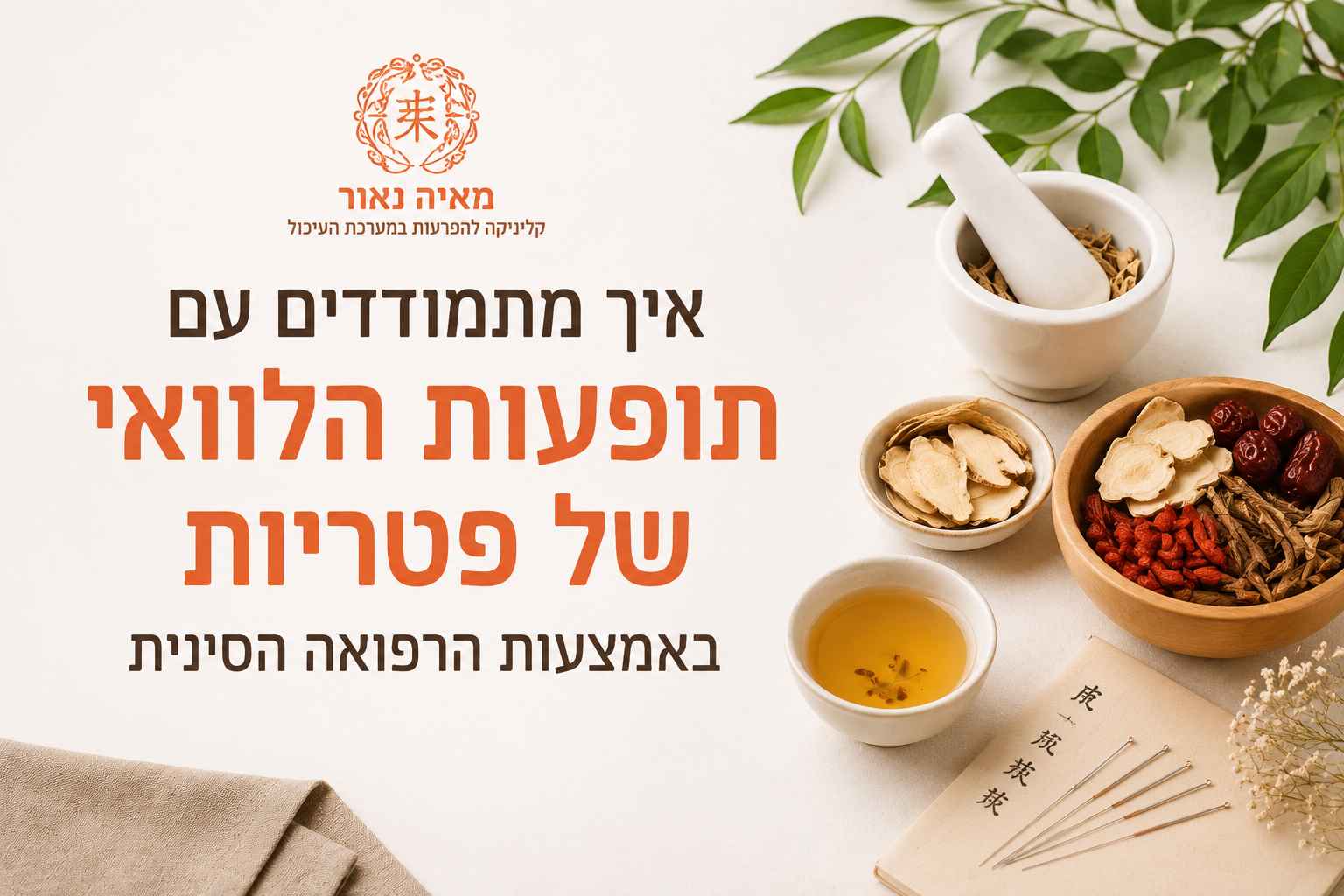 צמחי מרפא סיניים ותה מסורתי להקלה על צרבת וריפלוקס