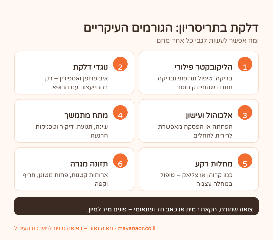 אינפוגרפיקה: הגורמים העיקריים לדלקת בתריסריון ומה עושים לגבי כל אחד